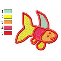 Colored Cartoon Fish Embroidery Design